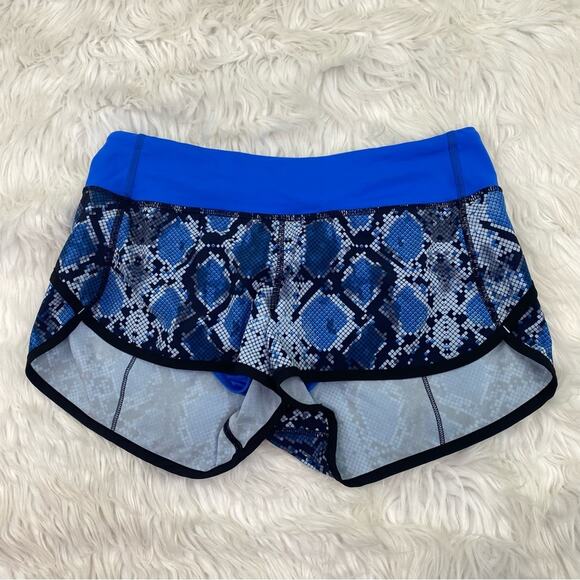 Lululemon Speed Short Mini Ziggy Snake Caspian Blue Pipe Dream Size 6 - Picture 3 of 10